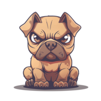 Illustration of annoyed bulldog expression png