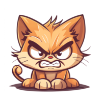 Angry cartoon cat illustration png