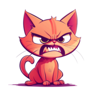 Angry crazy cat illustration png