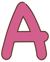 pink with brown border letter A png