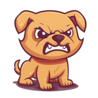 Upset dog cartoon illustration png