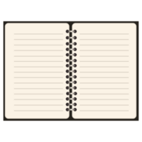 Flat design spiral notebook on transparent background. png