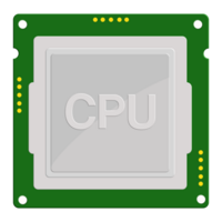 CPU ilustração em transparente plano de fundo.central em processamento unidade ilustração em transparente fundo. png