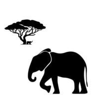 Elephants Silhouette, Animal Icons, Wild Life, Forest Animals vector