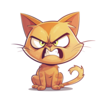 Cute crazy cat illustration png