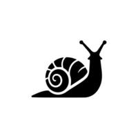 caracol silueta icono. babosa en cáscara gatear pictograma. hélice lento, linda caracoles Moviente. baboso comestible espiral molusco símbolo recopilación. fauna silvestre concepto. aislado ilustración. vector