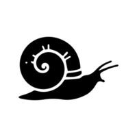 caracol silueta icono. babosa en cáscara gatear pictograma. hélice lento, linda caracoles Moviente. baboso comestible espiral molusco símbolo recopilación. fauna silvestre concepto. aislado ilustración. vector