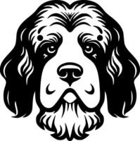 caniche perro - minimalista y plano logo - ilustración vector