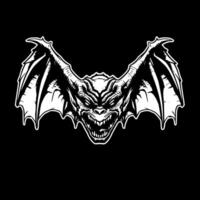 Bat, Black and White illustration vector