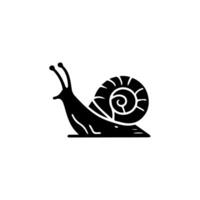 caracol silueta icono. babosa en cáscara gatear pictograma. hélice lento, linda caracoles Moviente. baboso comestible espiral molusco símbolo recopilación. fauna silvestre concepto. aislado ilustración. vector