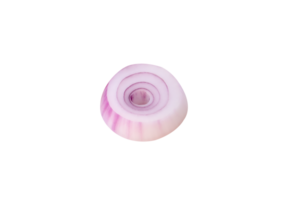 Top view of red or purple onion ring or slice isolated with clipping path in file format png