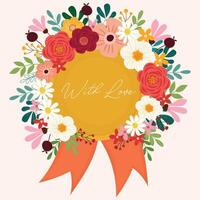 adorable bright flowers bouquet Medal hand drawn clipart element illustration for invitation greeting birthday party celebration wedding card poster banner wallpaper background vector