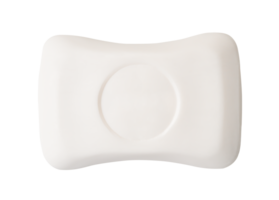 Top view of single bar of dry white soap isolated with clipping path in file format png