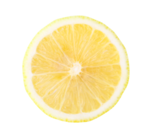 Top view of beautiful yellow lemon half isolated with clipping path in file format png