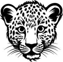 leopardo bebé, minimalista y sencillo silueta - ilustración vector