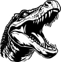 cocodrilo - negro y blanco aislado icono - ilustración vector