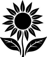 Flower - Black and White Isolated Icon - illustration vector