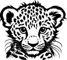 leopardo bebé, minimalista y sencillo silueta - ilustración vector