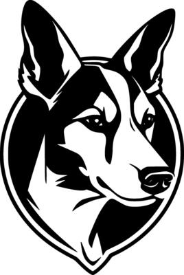 Basenji, Black and White illustration