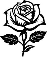 Rose, Black and White illustration vector