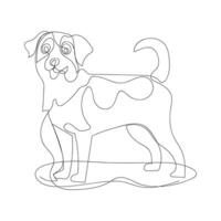 dog one line art design vector