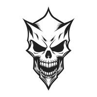 skull design style black and white vector