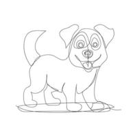 dog one line art design vector