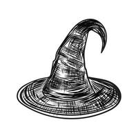 mano dibujado bruja sombrero gorra Víspera de Todos los Santos diseño vector