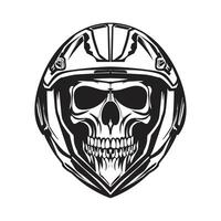 helmet with skull illustration design vector