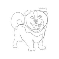 perro uno línea Arte diseño vector