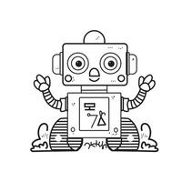 robot line art design vector