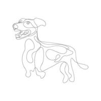 perro uno línea Arte diseño vector