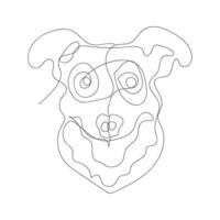 dog one line art design vector