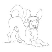 dog one line art design vector