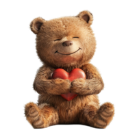 fofa Urso de pelúcia Urso com néon sentado, Urso de pelúcia Urso coração brinquedo png