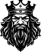 King - Black and White Isolated Icon - illustration vector