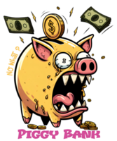 gracioso cerdo dinero caja png