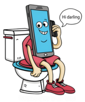 Funny mobile phone cartoon png