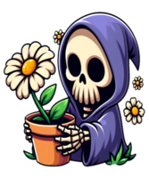 Skeleton Loves Flowers png