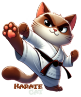 Karate cat cartoon character png