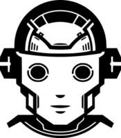 Robot - Black and White Isolated Icon - illustration vector