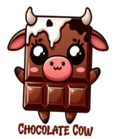 chocolate vaca kawaii fofa png