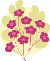 de beeld beeldt af een gestileerde bloemen arrangement of boeket samengesteld van gemakkelijk, abstract bloem vormen. png