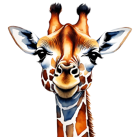 waterverf en schilderij schattig giraffe. oerwoud dier en wild leven illustratie png