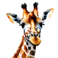 Watercolor and painting cute giraffe. Jungle Animal and wild life Illustration png