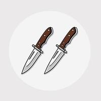 Cartoon style icon illustration of a knife flat artwork vector