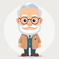 Cute grandpa cartoon illustration vector