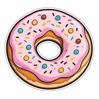 Split frosting doughnut illustration flat cartoon drawing design vector