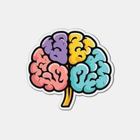 Cartoon brain illustration design vector