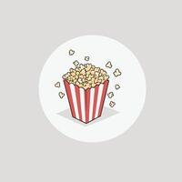 Cartoon popcorn bucket on white isolated background design vector